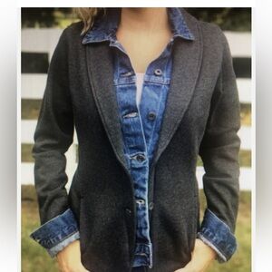 Pearly Vine sweatshirt/denim blazer